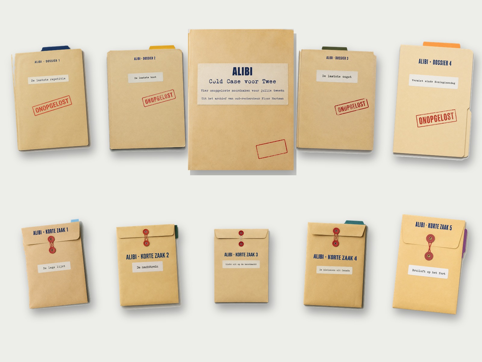 De complete set: vier dossiers en vijf korte zaken